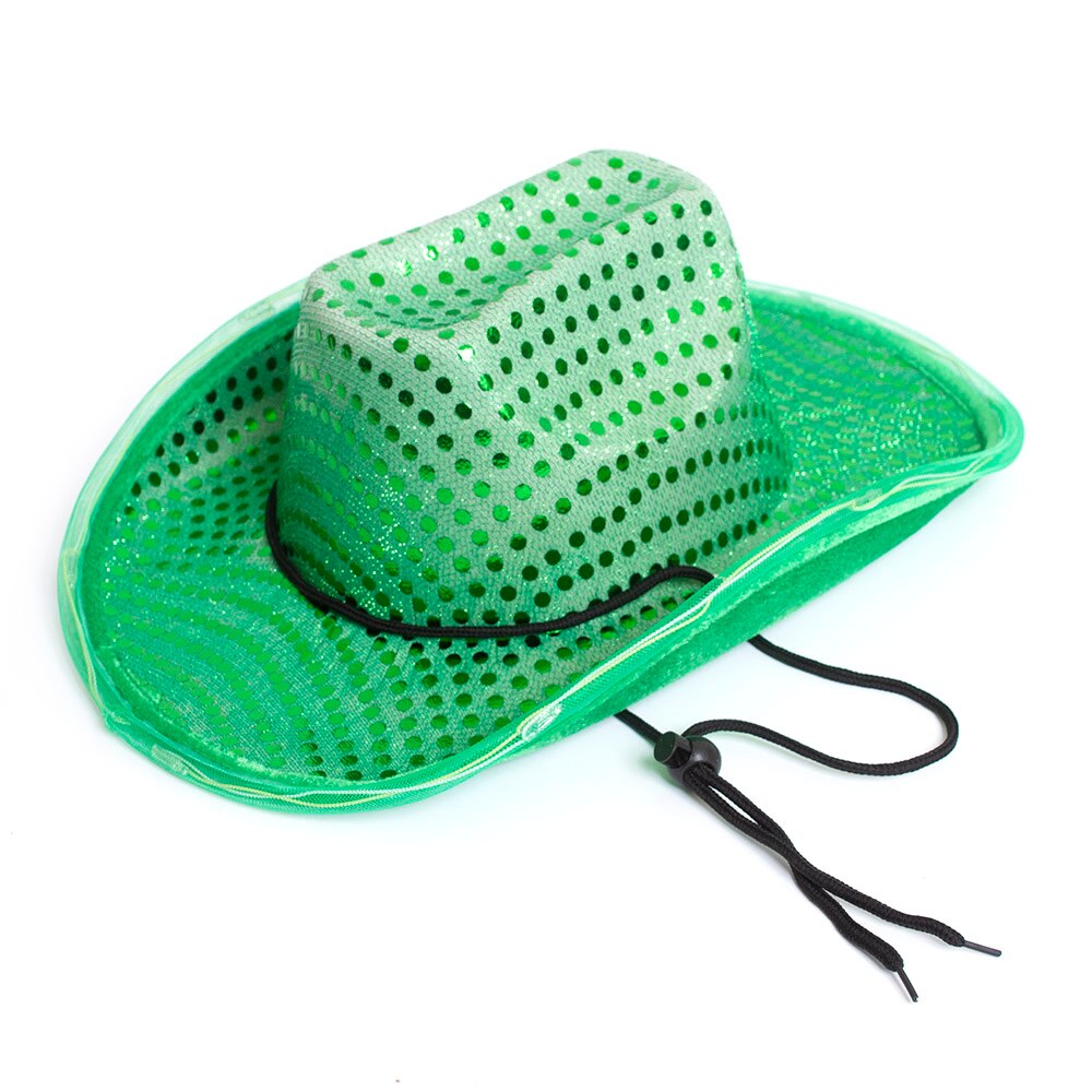 Ducks Spirit, Neil, Green, Cowboy, Accessories, Unisex, Light-up, Sequin, Non-logo, Hat, 770368